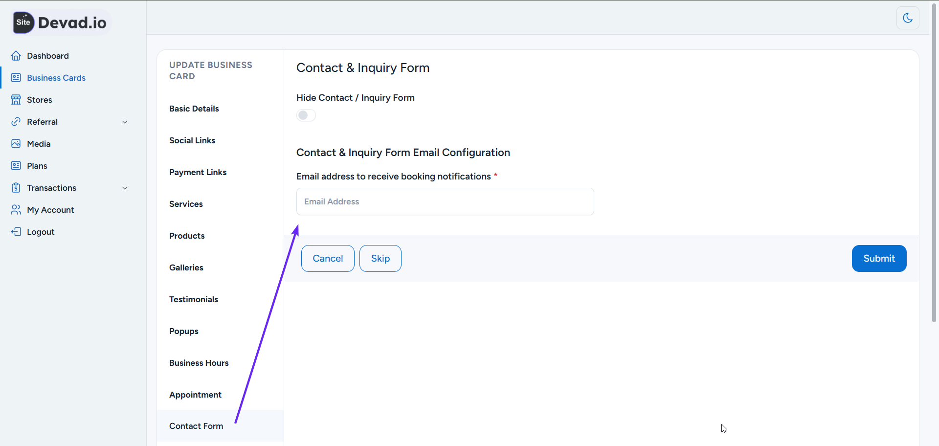 Contact & Inquiry Form