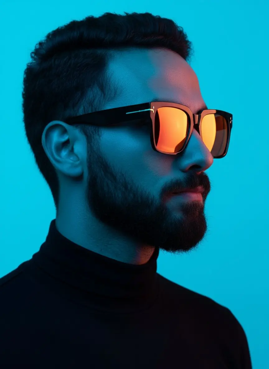 Modern Cyan Profile Portrait Free Ai