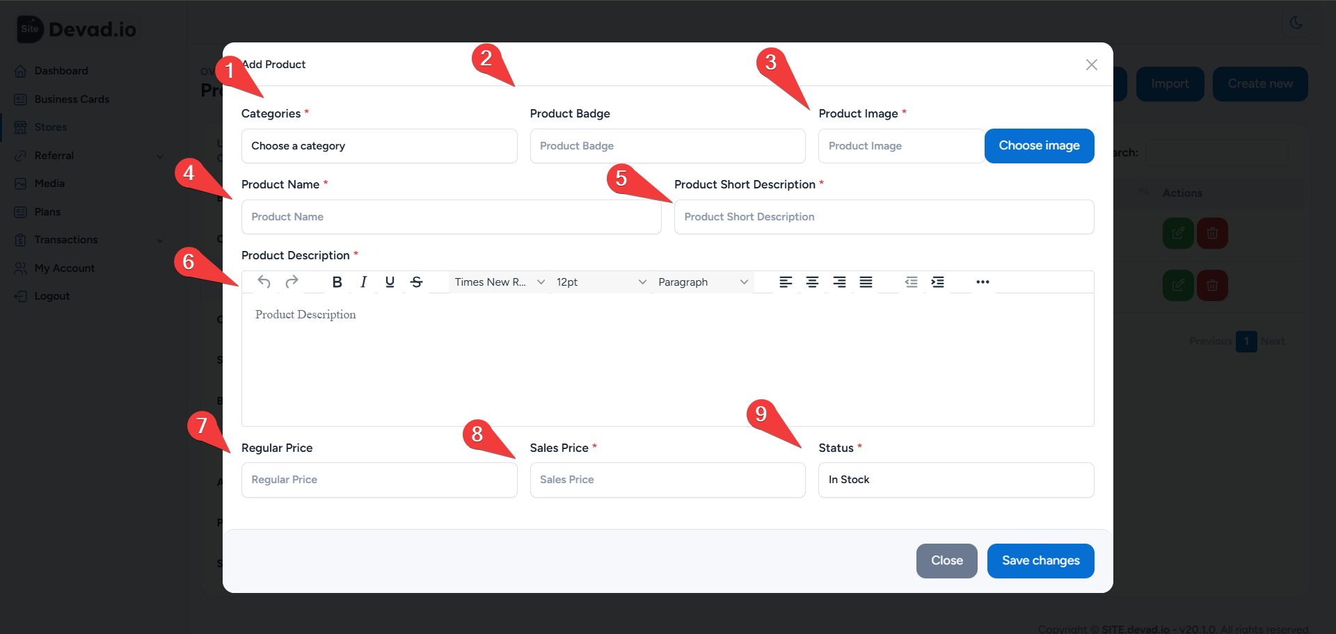 Site.devad .io Step 3 Add Your Products 1