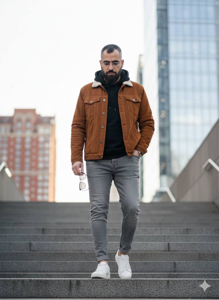 Man Is Descending The Stairs